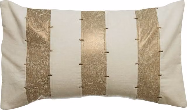 Orsina Multicolour Gold Striped Rectangular Glamour Cushion
