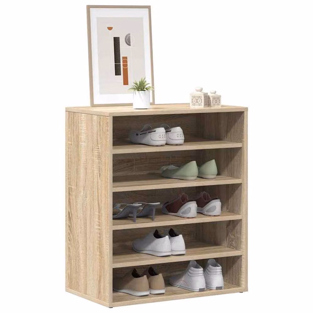 Berkfield Home Sonoma Oak Shoe Cabinet in Brown, W/D/H: 60 x 35 x 70 cm – 3