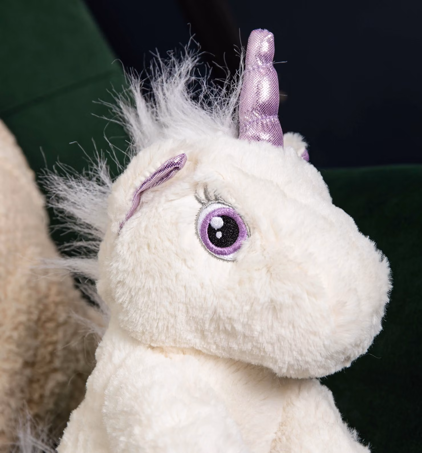 Samuel Alexander White Plush Unicorn with Purple and Pink Details, Height: 24 cm – 5