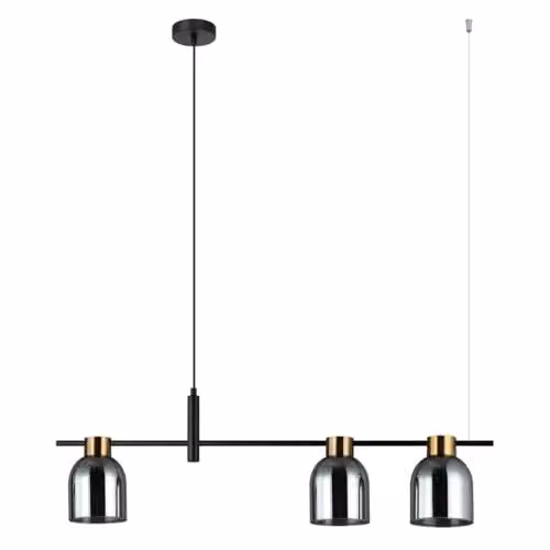 Netlighting Servio Modern Bar Pendant Ceiling Light E14 in Black and Silver