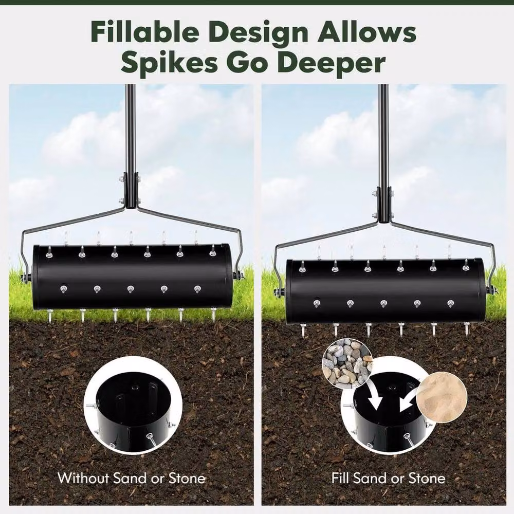 NESTLUNE Manual Lawn Aerator for Soil Loosening, Black – 3