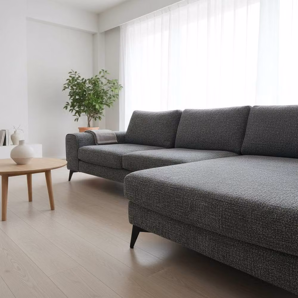 Abakus Direct Venice Chenille L-Shaped Corner Sofa in Grey, Right Hand Facing – 4