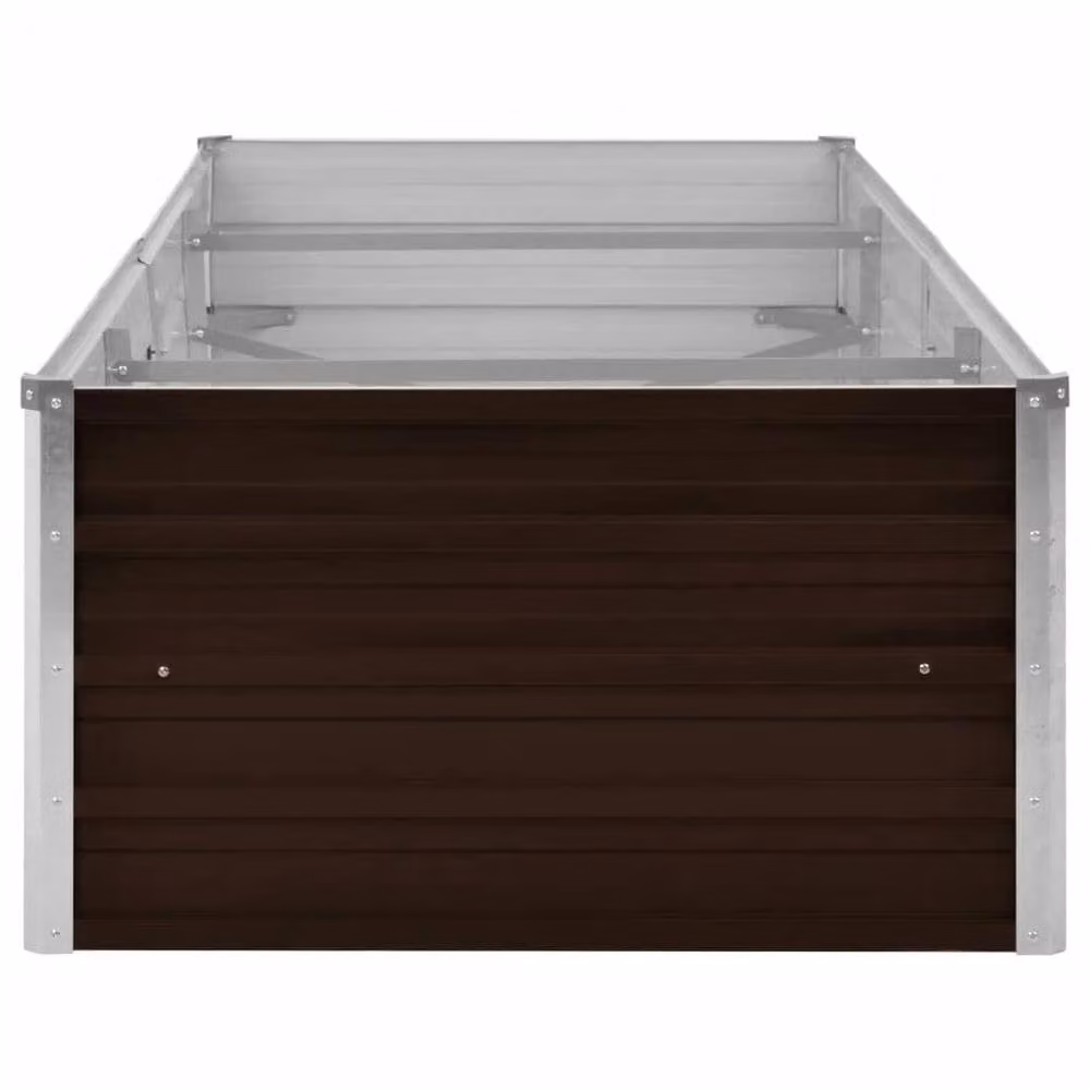 Berkfield Home Garden Brown Galvanised Steel Raised Bed W/D/H: 240 x 80 x 45 cm – 4