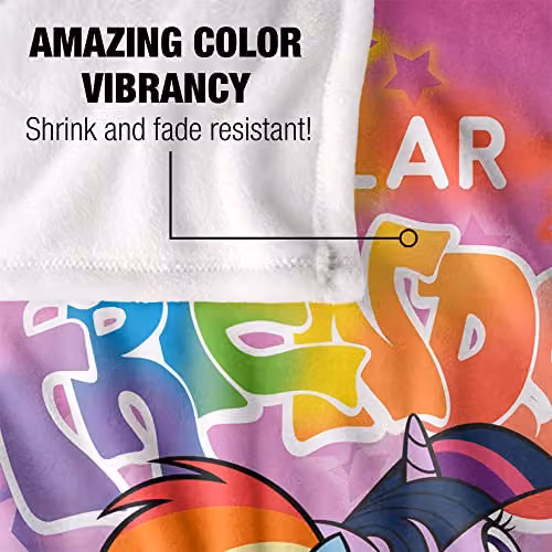 LOGOVISION My Little Pony Stellar Friends Silky Touch Super Soft Microfibre Fleece Throw Blanket, White and Multicolour, W: 152 cm, D: 127 cm – 3
