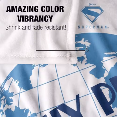 Warner Bros. Superman 2025 The Daily Planet Silky Touch Super Soft Fleece Throw Blanket, Multicolour, W: 152 cm, D: 127 cm – 2