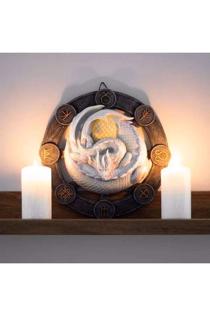 KDMD Ostara Dragon Resin Wall Plaque in Cream and Beige – 4