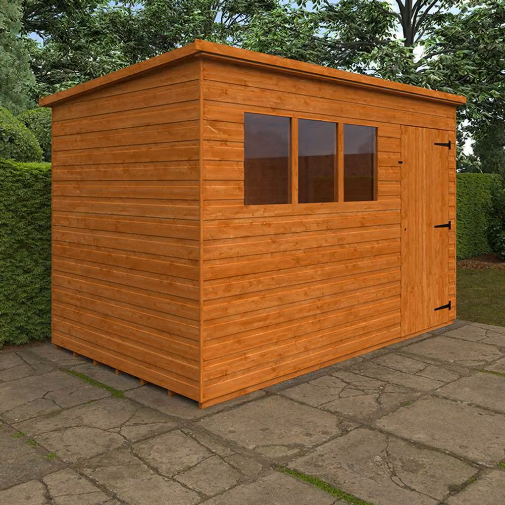 Buttercup Farm Super Pent 12mm Rustic Solid Wood Shed in Burnt Orange – 2