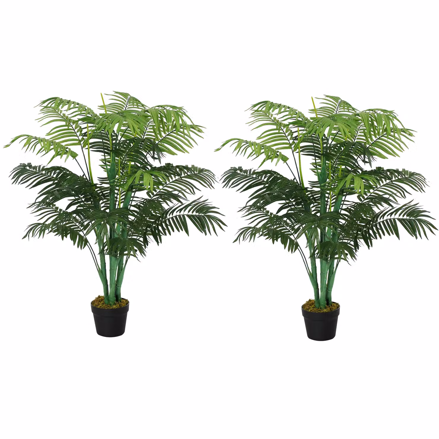 OUTSUNNY Set of 2 Green Artificial Palm Trees, Height: 125 cm – 2