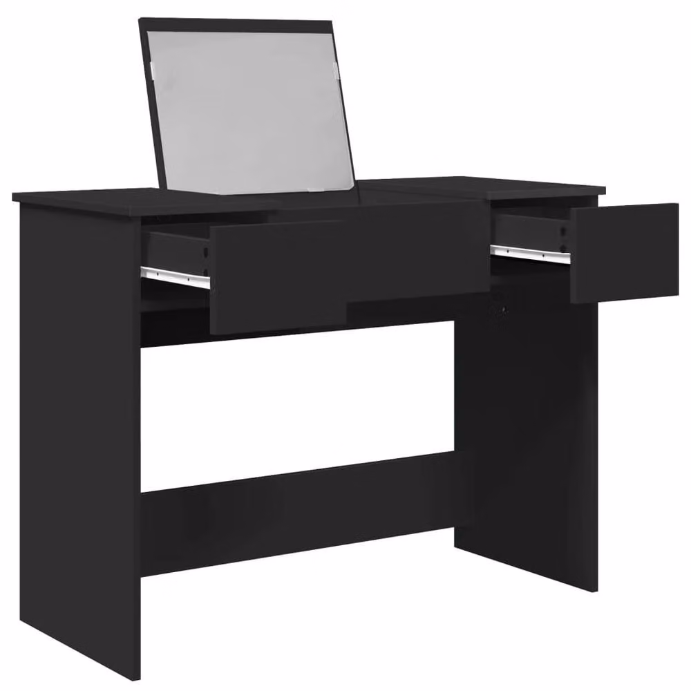Berkfield Home Modern Dressing Table with Mirror in Black, W: 100 cm, D: 45 cm, H: 76 cm – 3