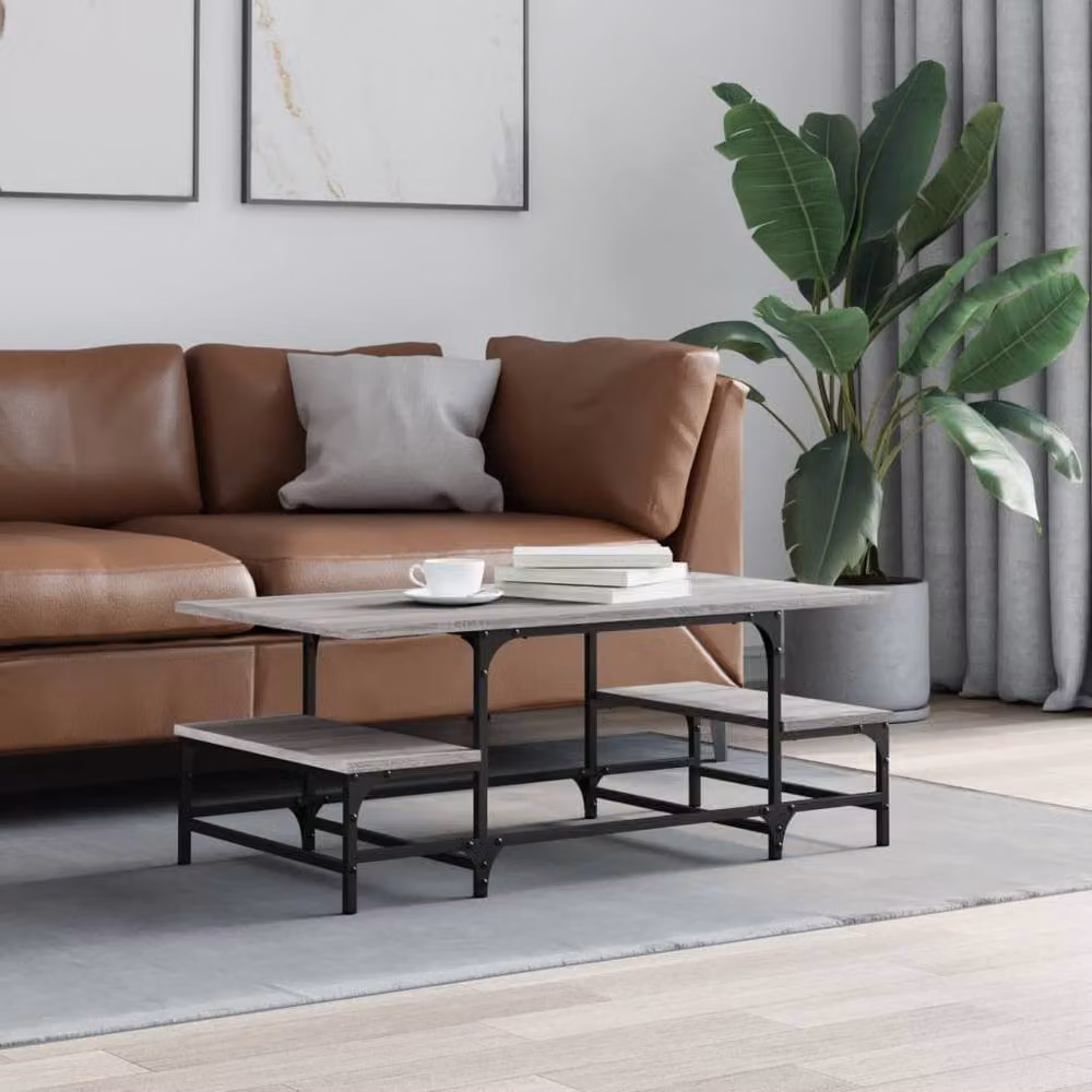 Berkfield Home Decorative Coffee Table in Grey Sonoma, W/D/H: 100 x 50.5 x 40 cm – 2