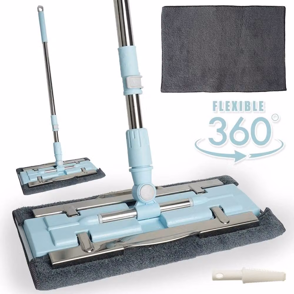 NESTLUNE Microfibre Dry and Wet Flat Mop for Hardwood Floor Cleaning, Blue – 3