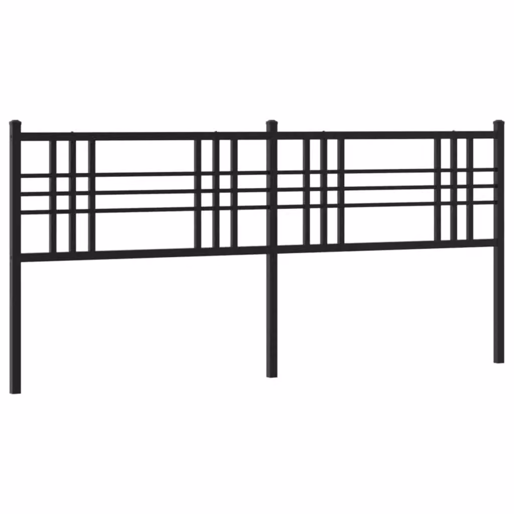 Berkfield Home Classic Metal Headboard in Matt Black, 200cm – 2