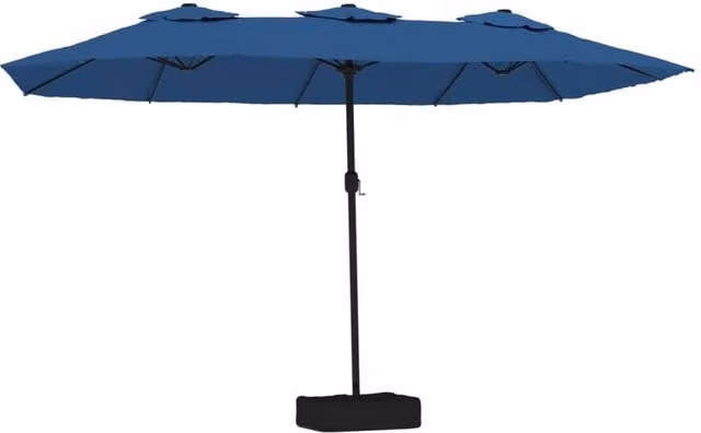 Berkfield Home Double-Head Cantilever Parasol in Azure Blue, W: 449 cm, H: 245 cm