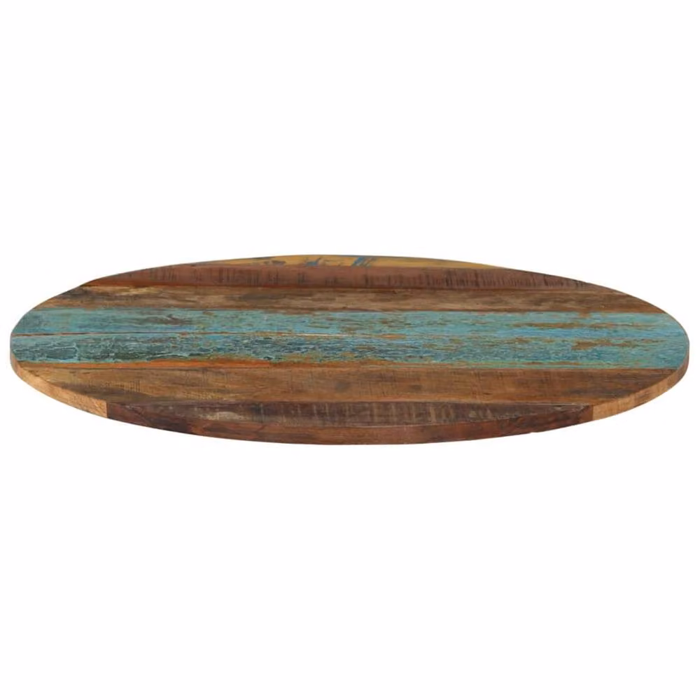 Berkfield Home Round Solid Reclaimed Wood Table Top, Multicolour, Diameter: 60 cm, Thickness: 1.5 cm – 2