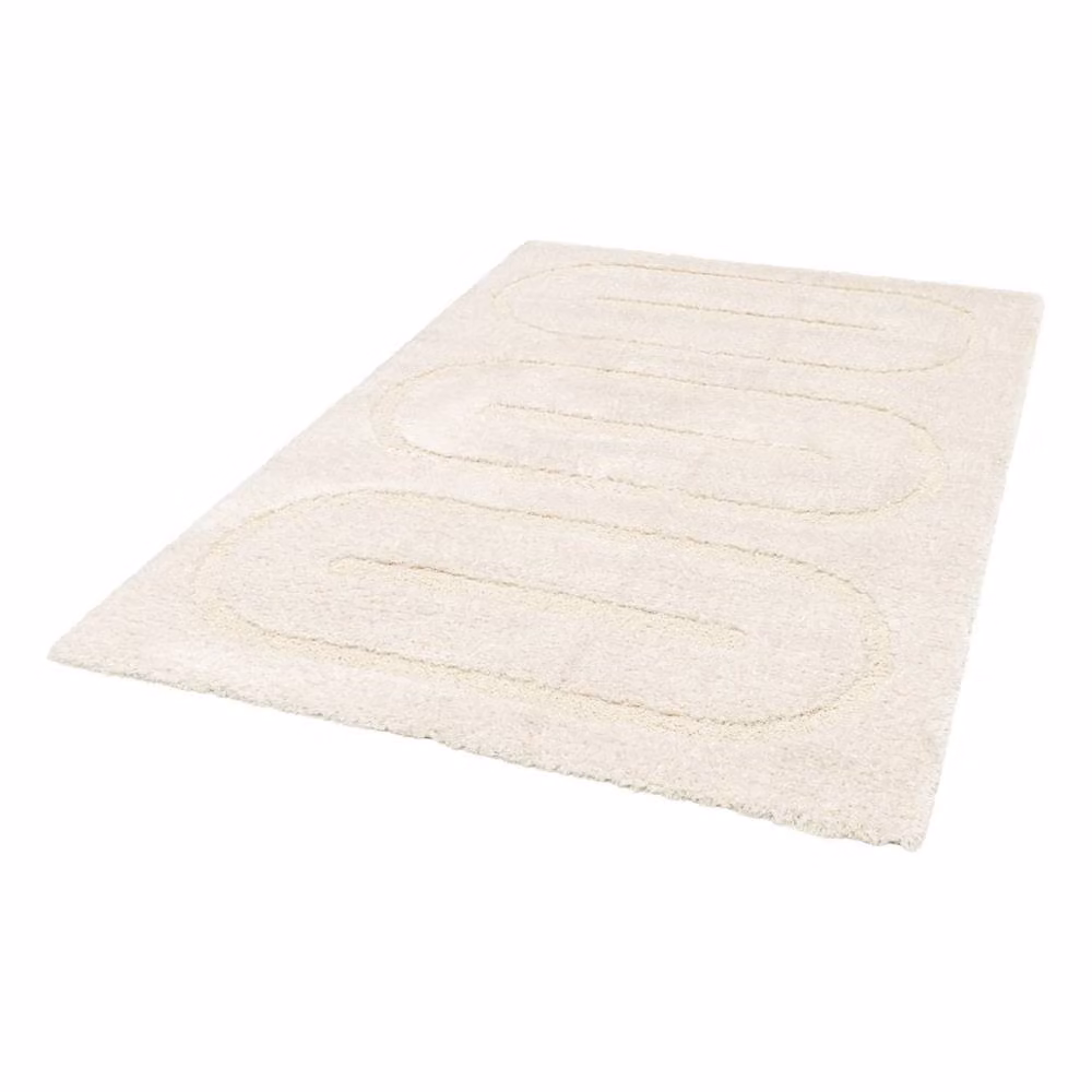 Sweekeek Geometric Pattern Indoor Rug in Beige and White, W: 290 cm, D: 200 cm – 2