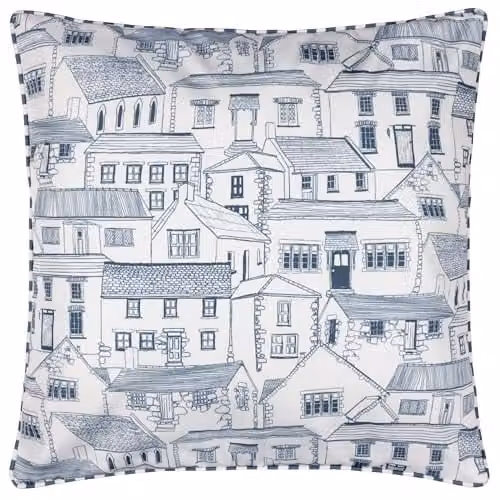 Wylder Abersoch Town Blue Striped Outdoor Cushion, W/D/H: 45 x 45 x 45 cm – 1