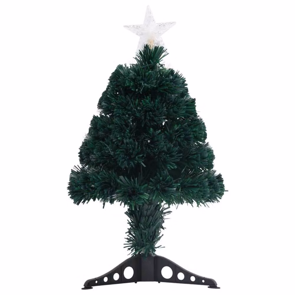 Berkfield Home Pre-lit Green Tabletop Fibre Optic Christmas Tree with Stand, Height: 64 cm – 2