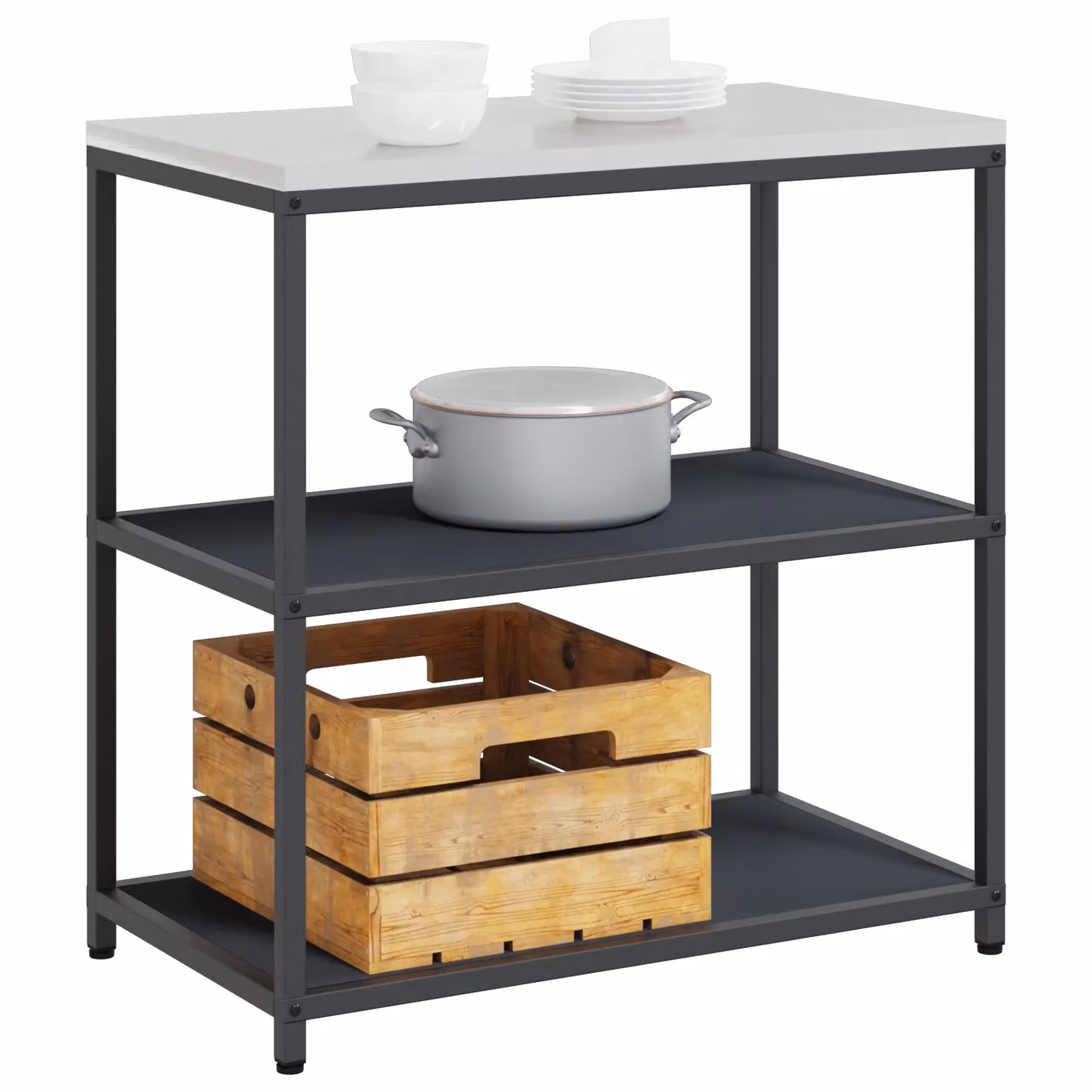 Berkfield Home Kitchen Storage Shelf in Anthracite Matt Steel – 3