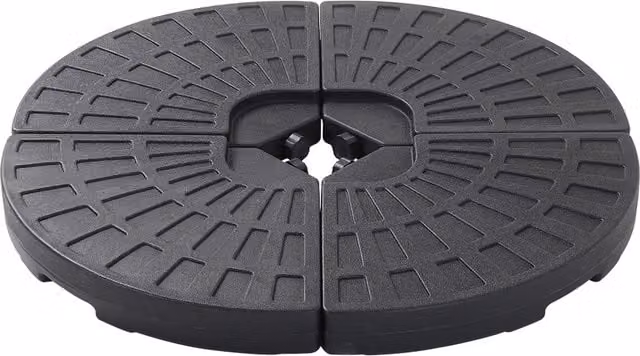 Breeins 4-Piece Heavy-Duty Plastic Parasol Base, Black