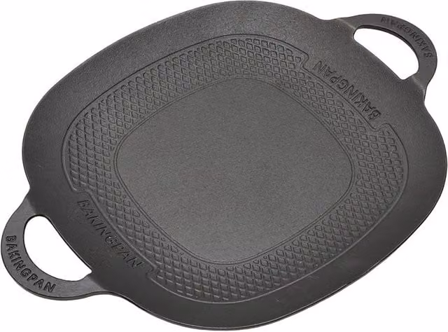 Garden Sanctuary Uncoated Cast Iron Grill Pan in Black