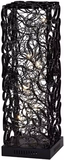 Netlighting Essen 6-Light Table Lamp in Black and Silver with G4 Bulbs