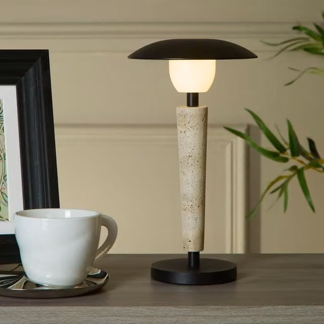 Dimmable LED Rechargeable Metal Table Lamp in White