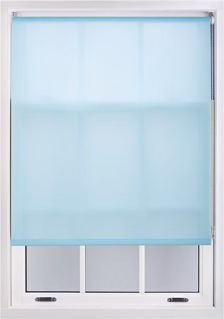 Furnished Blue Semi-Transparent Polyester Roller Blinds, Width: 100 cm, Drop: 210 cm
