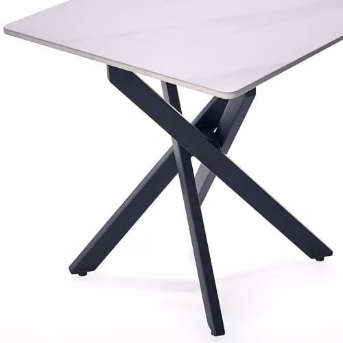 Julian Bowen Bradley Modern Ceramic and Metal Lamp Table in White and Black, W/D/H: 60 x 45 x 110 cm – 2