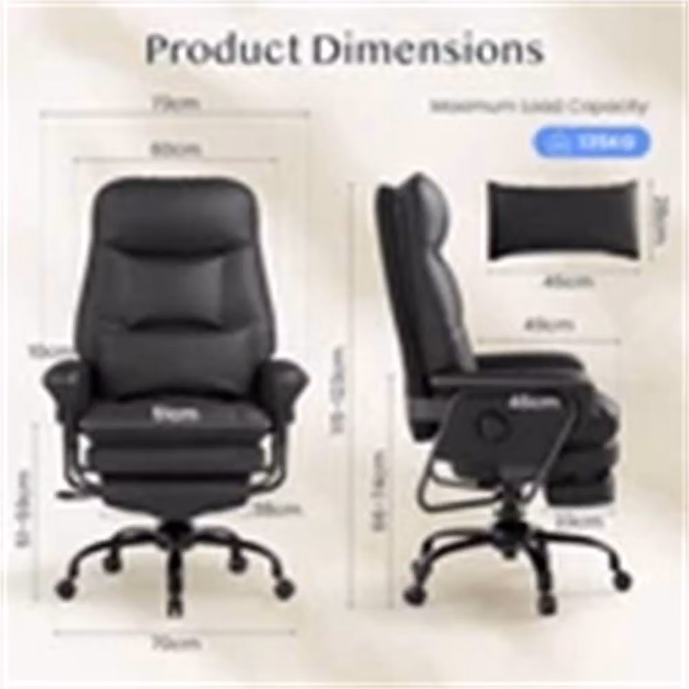 Nordara Ergonomic Black PU Leather Office Chair for Home and Office – 2