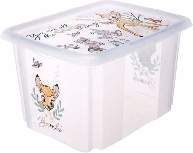 Keeeper Bambi Rotatable and Stackable Storage Box with Lid, 30 L, Transparent