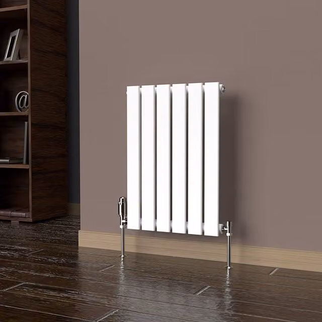 Lux Heat Flat White Horizontal Single Wall Mounted Radiator, White, W: 60.0 cm, H: 42.0 cm