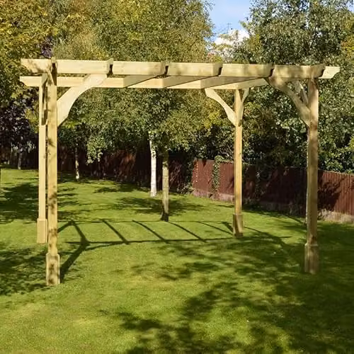 Buttercup Farm Premium Wood Pergola in Green, W: 420 cm, D: 240 cm, H: 270 cm – 4