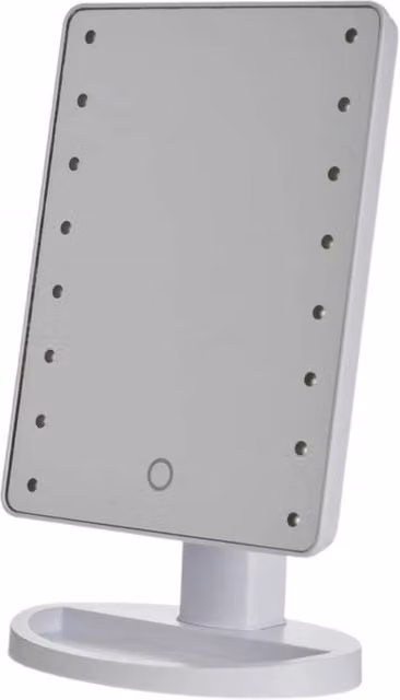 Danielle Creations Hollywood LED Tabletop Vanity Mirror in White with Dimmable Touch Control