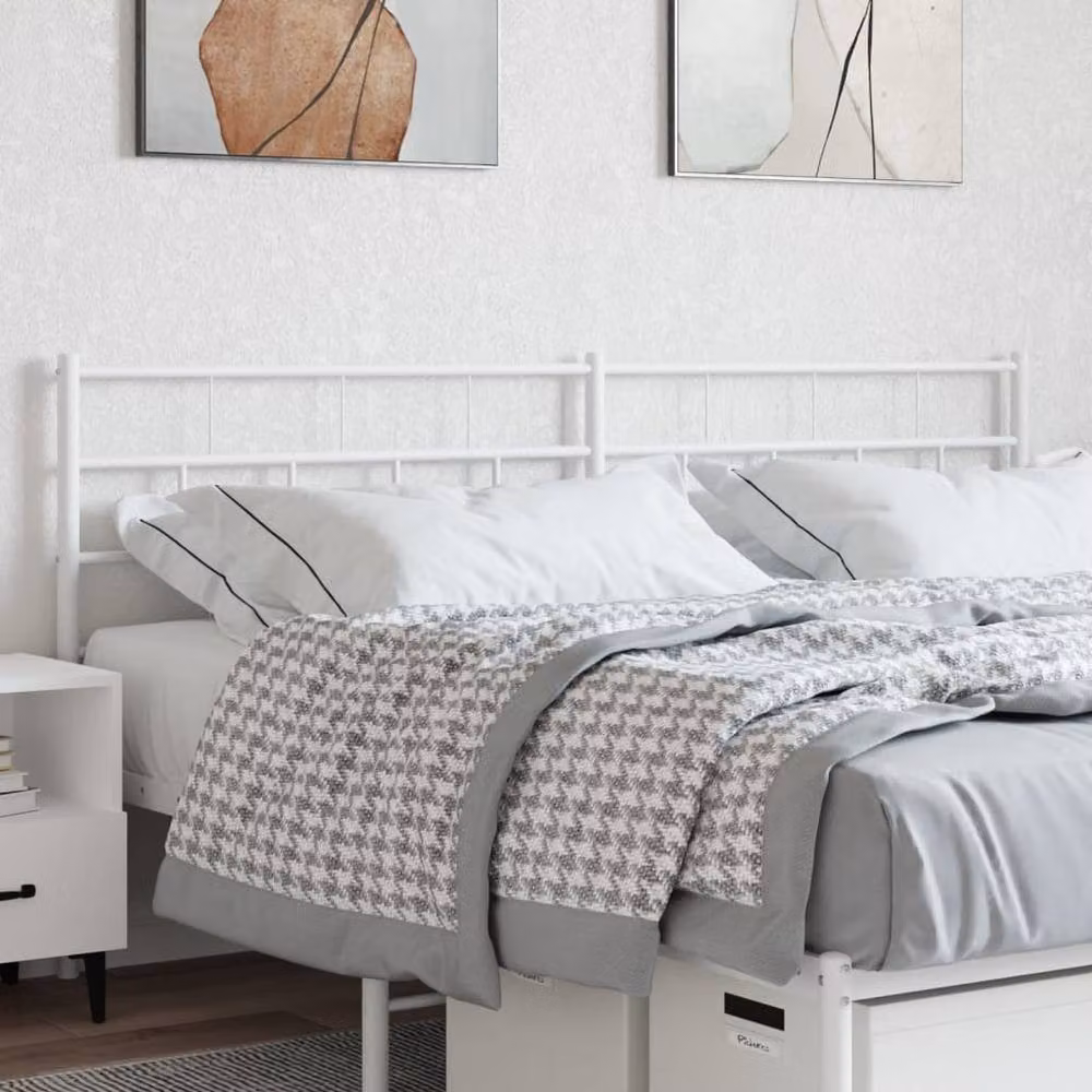 Berkfield Home Classic Metal Headboard in White, 200 cm – 2