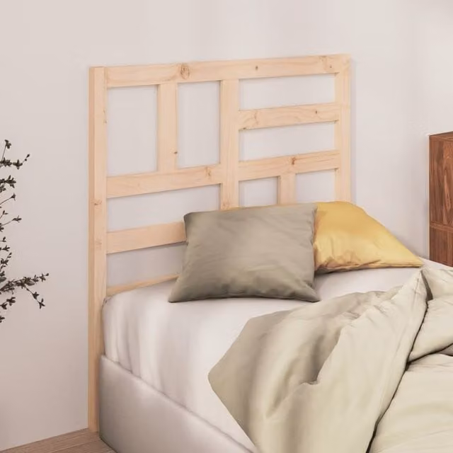Berkfield Home Rustic Solid Pine Wood Bed Headboard in Brown, W/D/H: 96 x 4 x 104 cm
