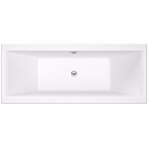 Hudson Reed Classic Rectangular Double Ended Acrylic Bath, White, W/D/H: 170 x 75 x 40 cm – 1