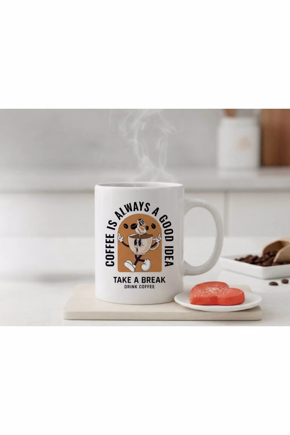 Dyzi White Ceramic Mug with Coffee Is Always a Good Idea Quote – 2