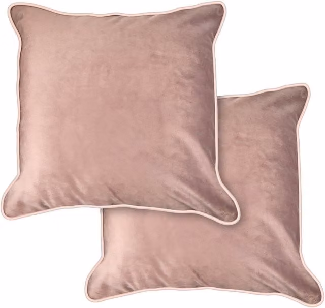 New Edge Blinds Plush Velvet Soft Touch Square Cushion Cover in Pink or Beige, W/D/H: 43 x 43 x 1 cm