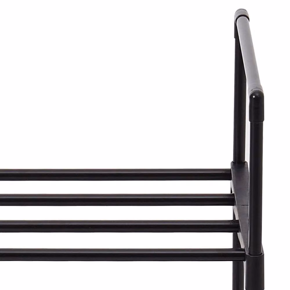 FORGEVIO 3 Tier Adjustable Metal Shoe Rack in Black – 4