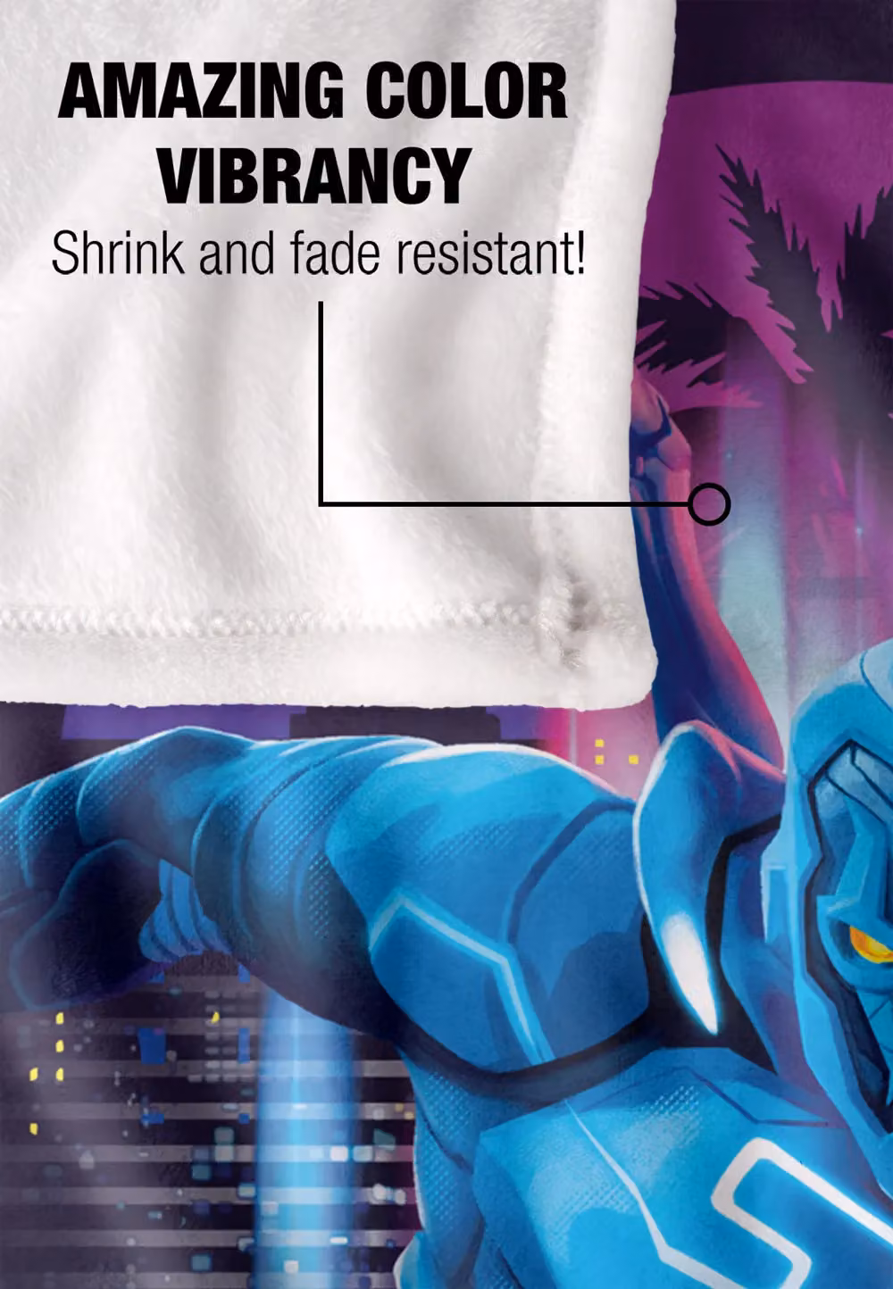 Blue Beetle (2023) Super Soft Silky Touch Throw Blanket, White and Multicolour, W: 152 cm, D: 127 cm – 4