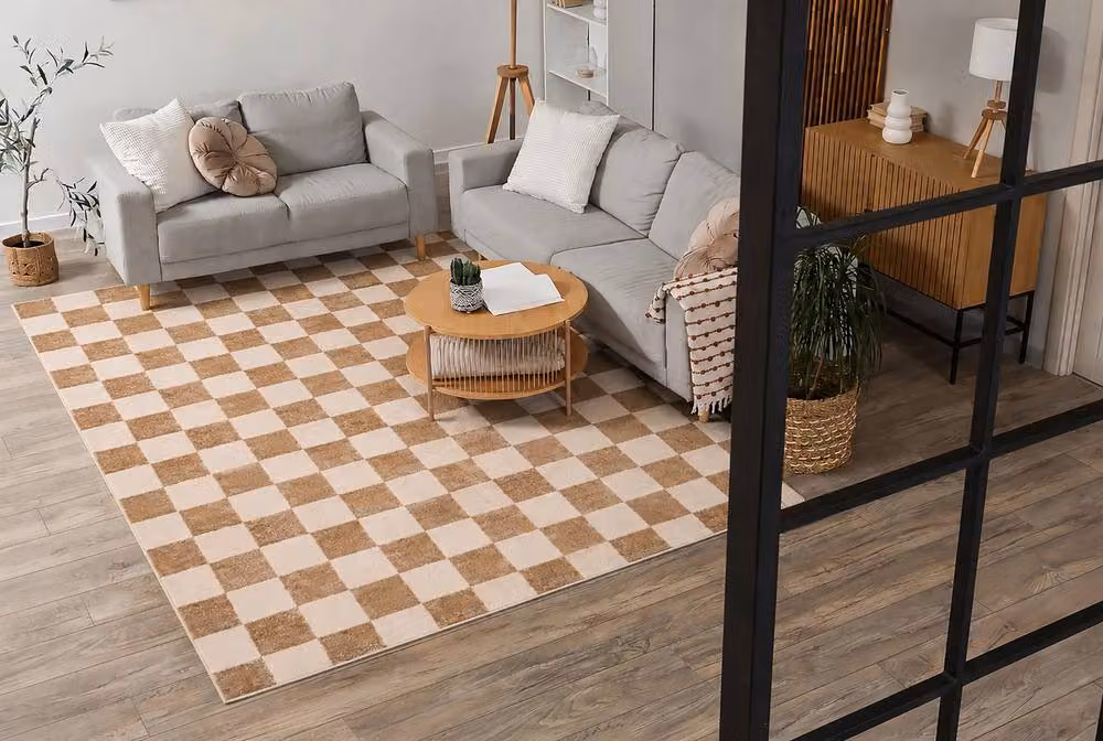 RugsX Aura Geometric Minimalist Rug in Beige, W: 140 cm, D: 190 cm – 2