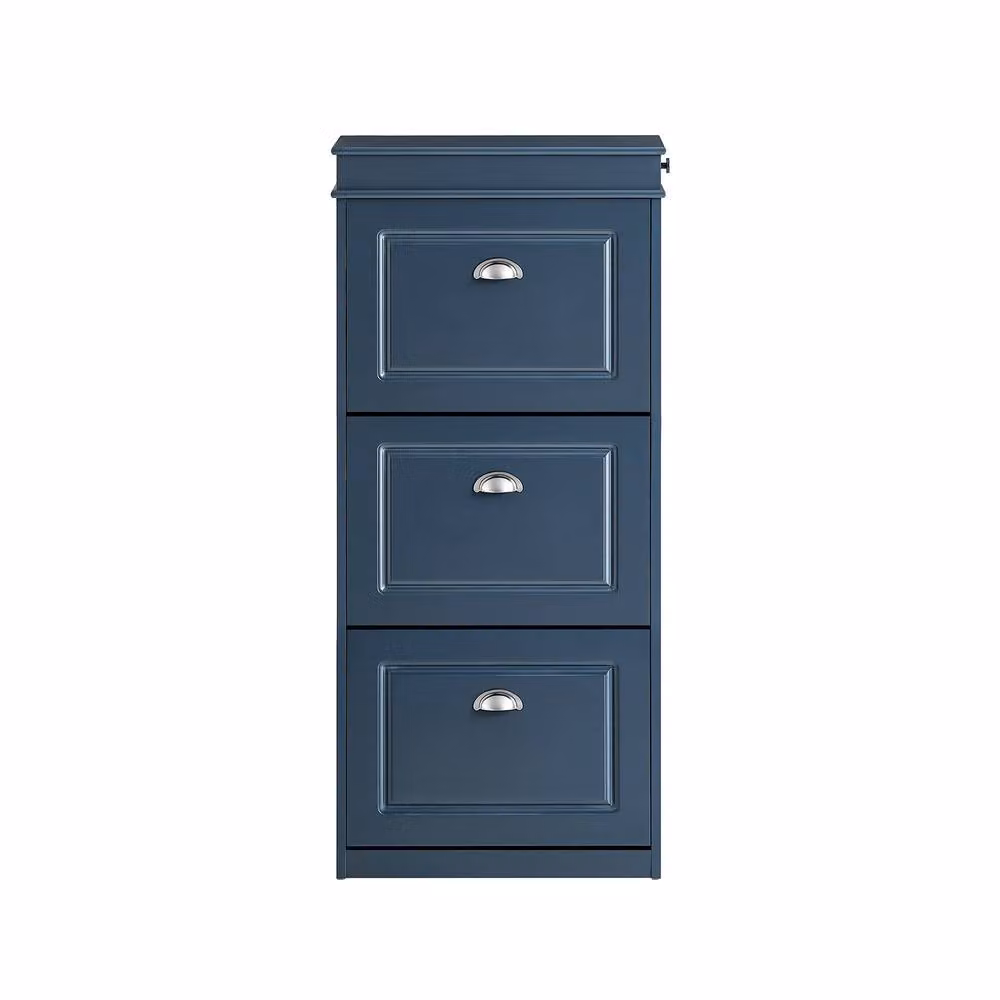 SoBuy Slim Shoe Cabinet with Tilting Compartments and Hinged Doors in Matt Blue – 2