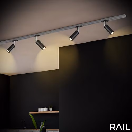 Briloner Black 4.5W LED Track System Spotlight with Warm White Light – 3