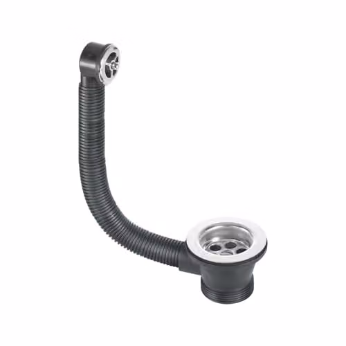 McAlpine Silver 1 1/2 inch Kitchen Sink Combined Waste and Overflow with CP Overflow Grid FSW2PC70