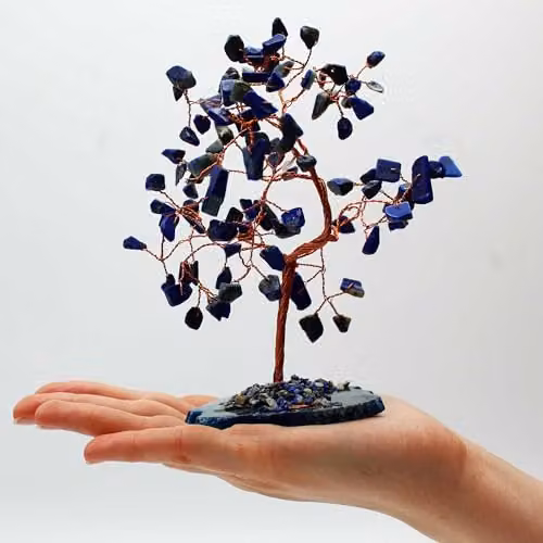 KDMD Large Sodalite Gemstone Bonsai Tree with Blue Agate Base (100 Stones) – 3