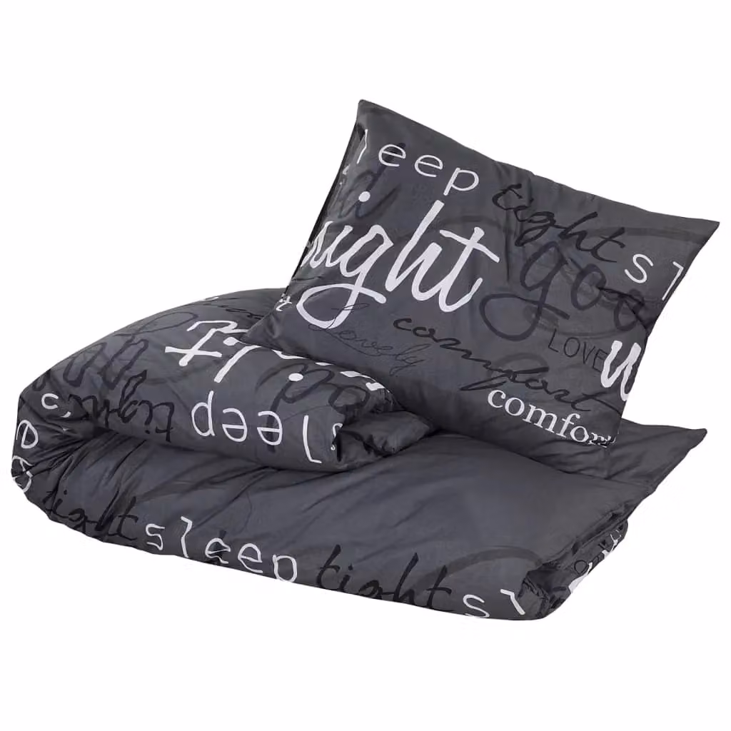 Berkfield Home Black Cotton Duvet Cover and Pillowcase Set, 200 x 200 cm – 3