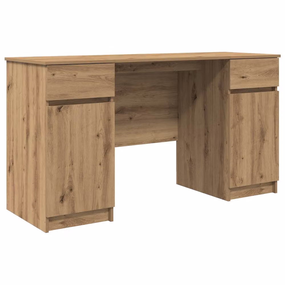 Berkfield Artisan Oak Writing Desk in Brown, W/D/H: 140 x 49 x 76 cm – 2