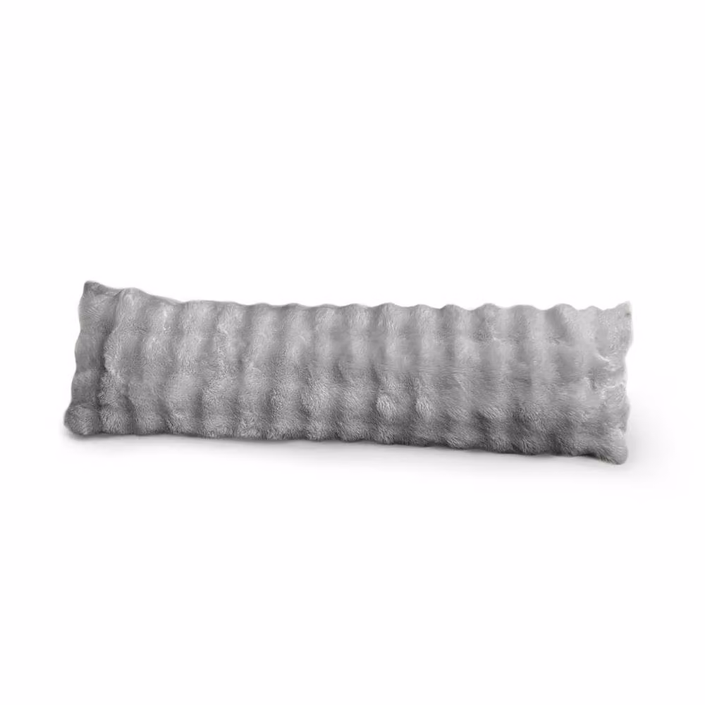 Sweet Dreams Alpine Bubble Faux Fur Bolster Pillow in Silver/Grey – 2