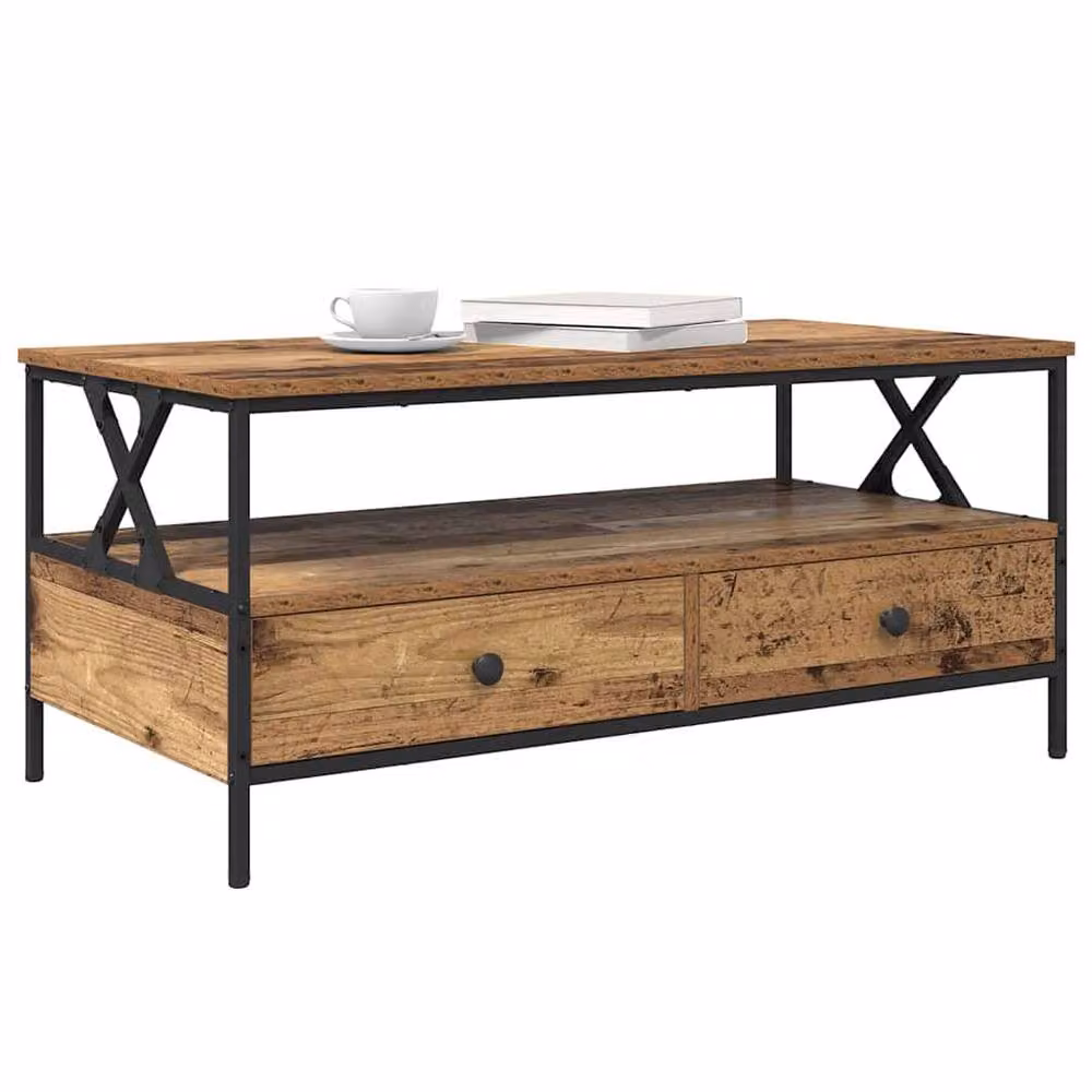 Berkfield Home Modern Rectangular Coffee Table in Brown, W/D/H: 100 x 51 x 45 cm – 3