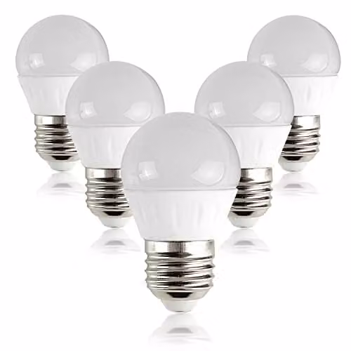 MiniSun Pack of 5 4W LED E27 Golfball Energy Saving Light Bulbs, 2700K Warm White – 1